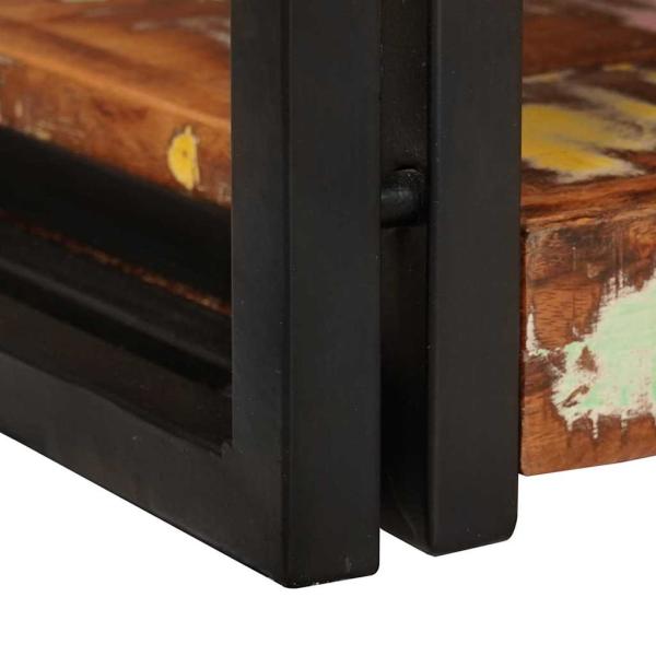Nachttisch 2 pcs Braun und Schwarz Massivholz recycelt