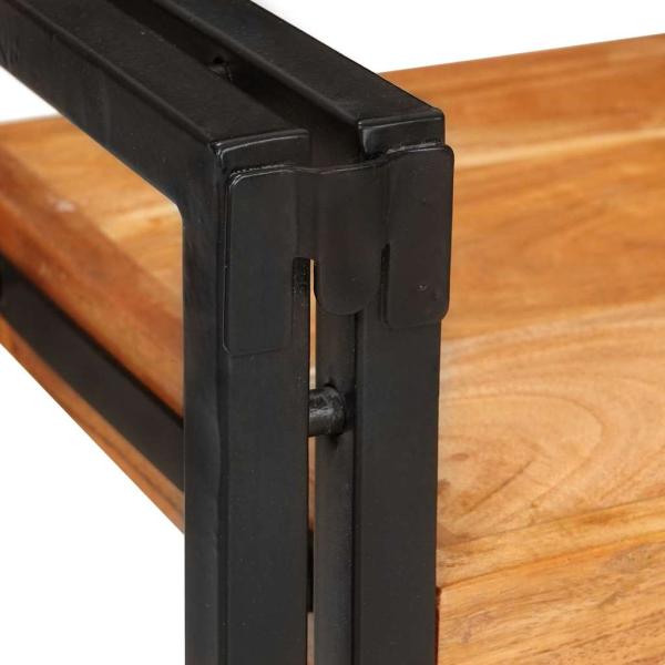 Nachttisch Braun und Schwarz 38 x 33 x 58 cm Massivholz Akazie