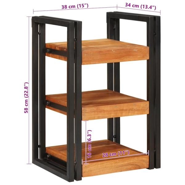 Nachttisch 2 pcs Braun und Schwarz Massivholz Akazie