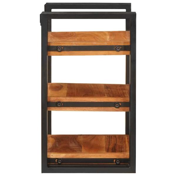 Nachttisch 2 pcs Braun und Schwarz Massivholz Akazie