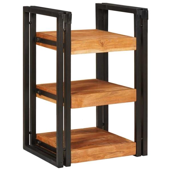 Nachttisch 2 pcs Braun und Schwarz Massivholz Akazie