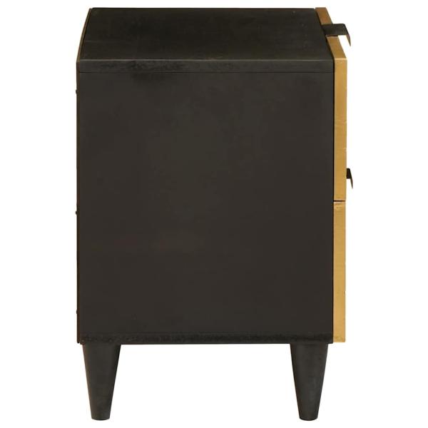 Nachttisch 2 stk. Schwarz und Gold 40 x 33 x 46 cm
