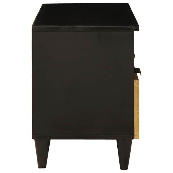 TV-Schränk Schwarz und Gold 70 x 33 x 46 cm massives Mangoholz