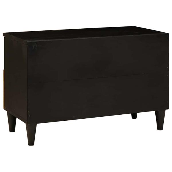 TV-Schränk Schwarz und Gold 70 x 33 x 46 cm massives Mangoholz