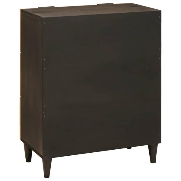 Sideboard Schwarz und Gold 60 x 33 x 75 cm massives Mangoholz