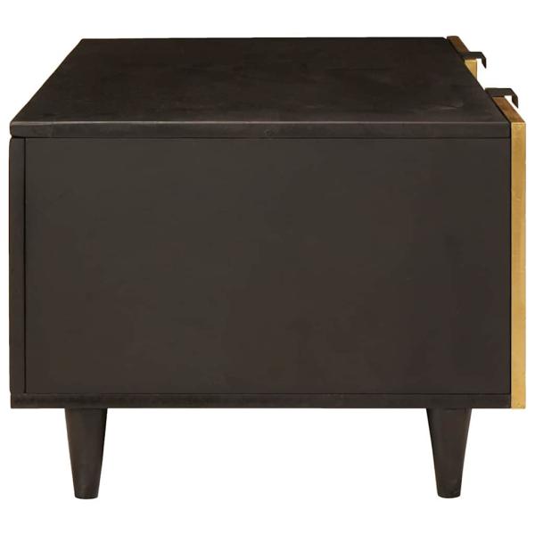 Couchtisch Schwarz und Gold 100 x 54 x 40 cm massives Mangoholz