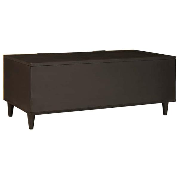 Couchtisch Schwarz und Gold 100 x 54 x 40 cm massives Mangoholz