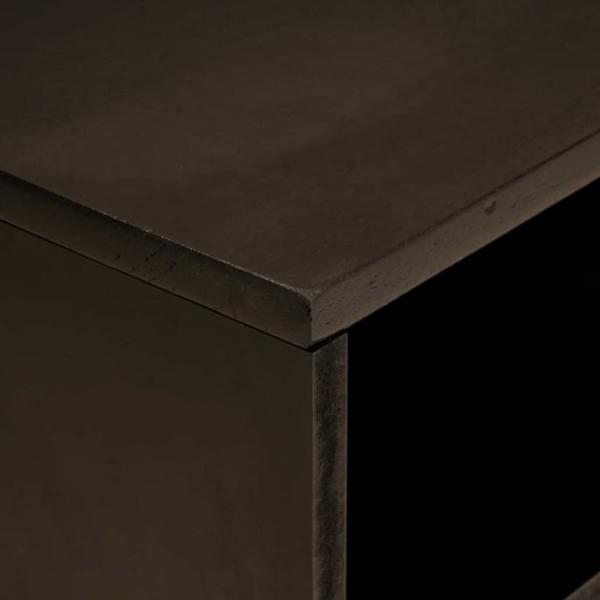 TV-Schränk Schwarz und Gold 80 x 33 x 46 cm massives Mangoholz