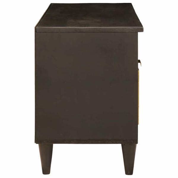 TV-Schränk Schwarz und Gold 100 x 33 x 46 cm massives Mangoholz