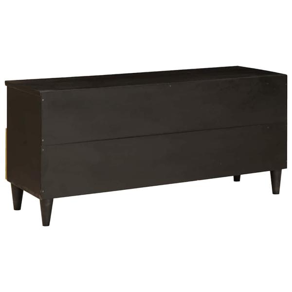 TV-Schränk Schwarz und Gold 100 x 33 x 46 cm massives Mangoholz
