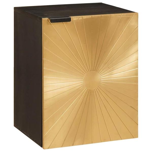 ARDEBO.de - Badezimmer Schrank mit Regal Schwarz und Gold 38 x 33 x 48 cm