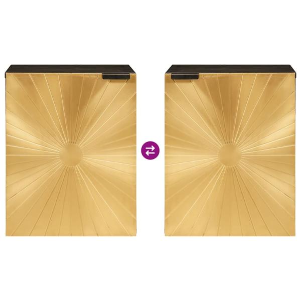 Badezimmer Schrank mit Regal Schwarz und Gold 38 x 33 x 48 cm