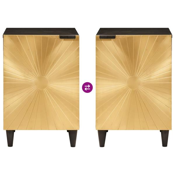 Badezimmer Schrank mit Regal Schwarz und Gold 38 x 33 x 58 cm
