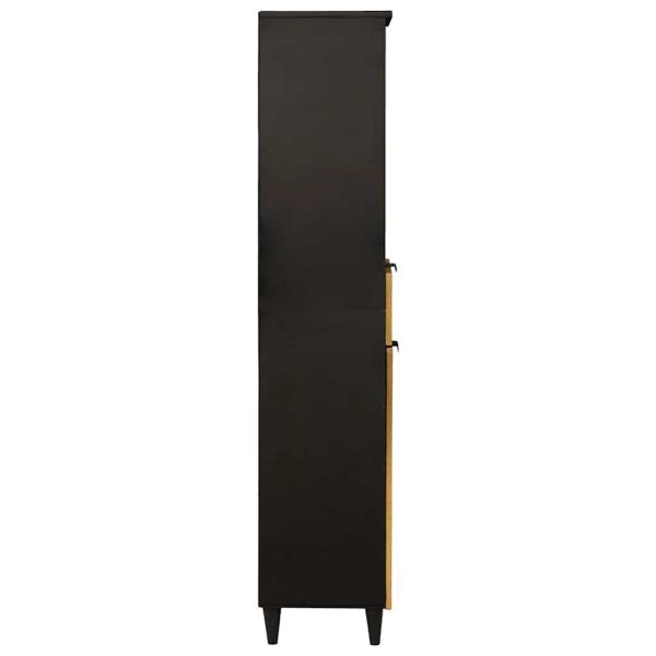 Badezimmer Schrank mit Regal Schwarz und Gold 38 x 33 x 160 cm