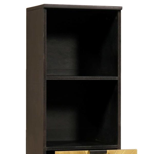 Badezimmer Schrank mit Regal Schwarz und Gold 38 x 33 x 160 cm