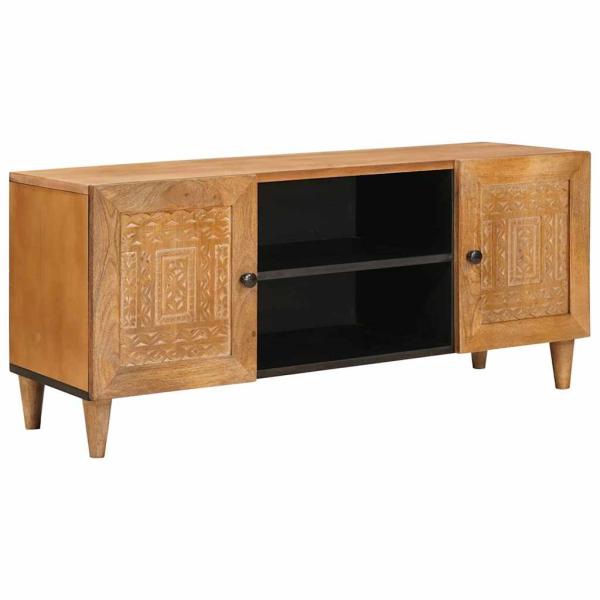 ARDEBO.de - TV-Schränk Hellbraun 105 x 33 x 46 cm massives Mangoholz
