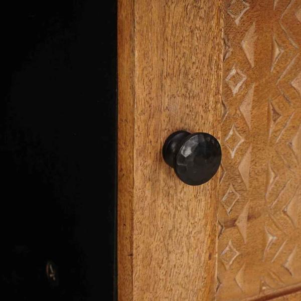 Couchtisch mit Tür Hellbraun 80 x 50 x 40 cm massives Mangoholz