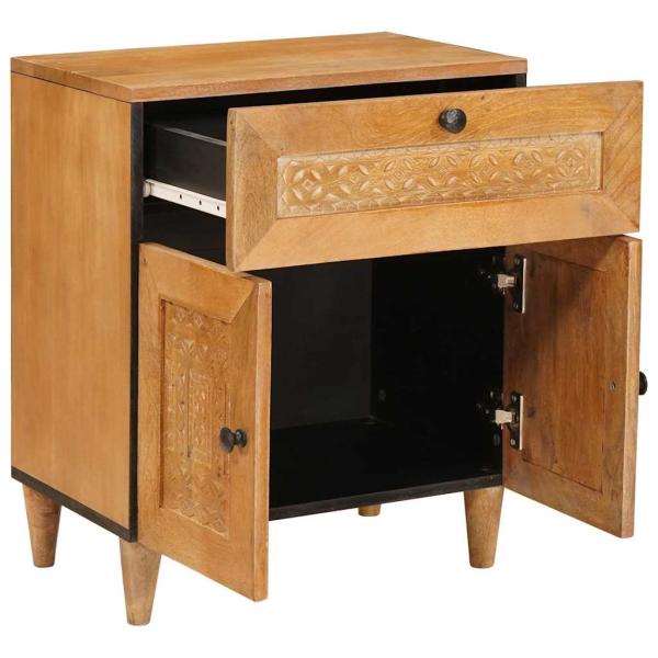 Nachttisch Hellbraun 50 x 33 x 60 cm massives Mangoholz