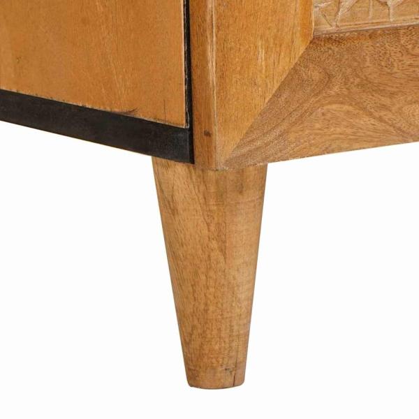 Nachttisch Hellbraun 50 x 33 x 60 cm massives Mangoholz
