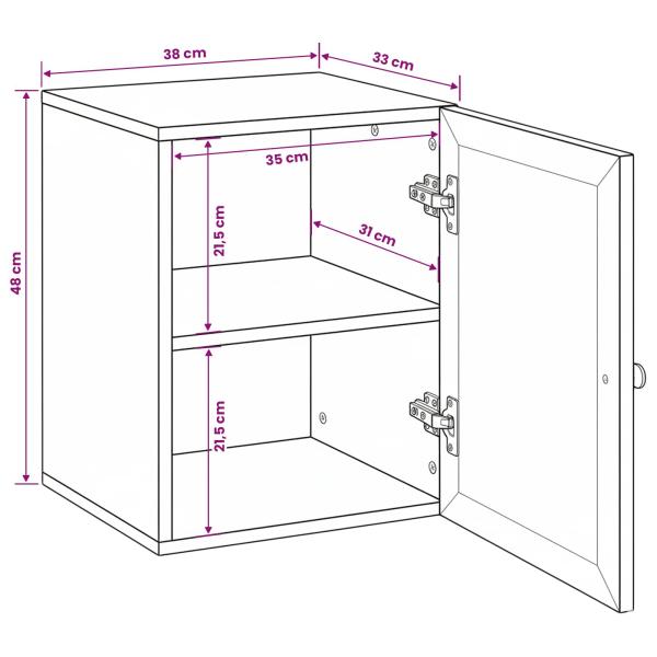 Badezimmerschrank Hellbraun 38 x 33 x 48 cm Holzwerkstoff