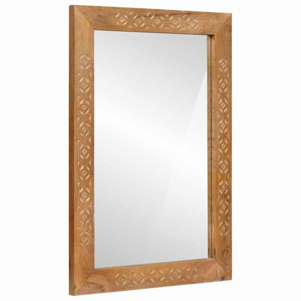 ARDEBO.de - Spiegel mit Spiegel Hellbraun 57 x 70 x 3 cm massives Mangoholz