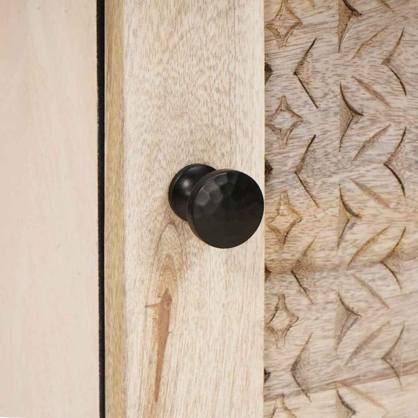 Nachttisch 2 pcs Beige 40 x 33 x 46 cm massives Mangoholz