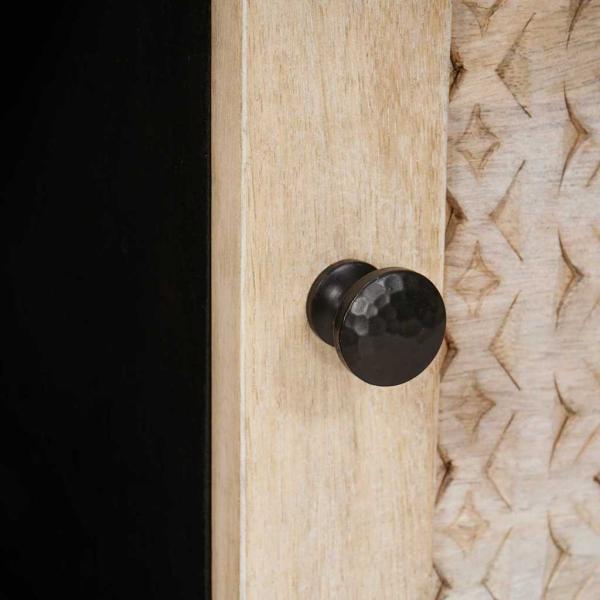 Couchtisch mit Regal Beige 80 x 50 x 40 cm massives Mangoholz