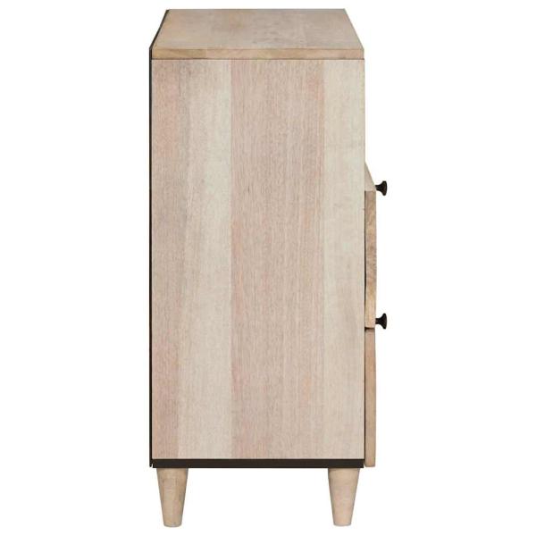 Nachttisch mit Regal Beige 50 x 33 x 60 cm massives Mangoholz