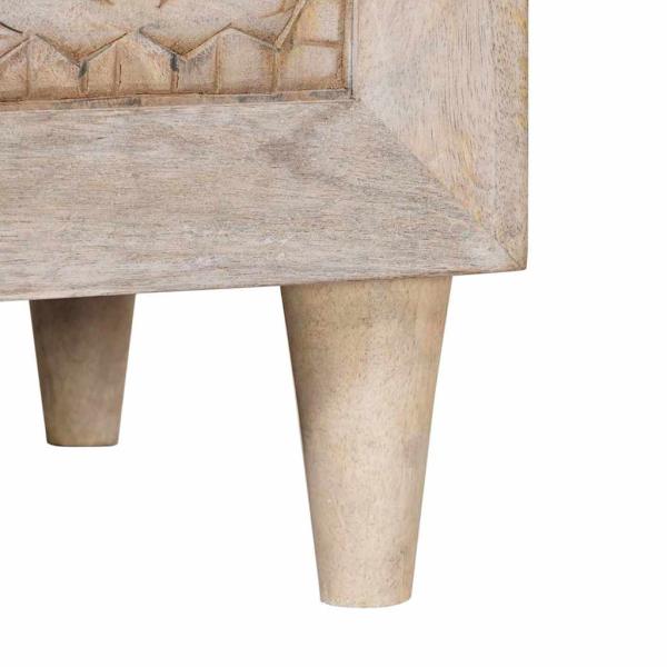 Nachttisch mit Regal Beige 50 x 33 x 60 cm massives Mangoholz