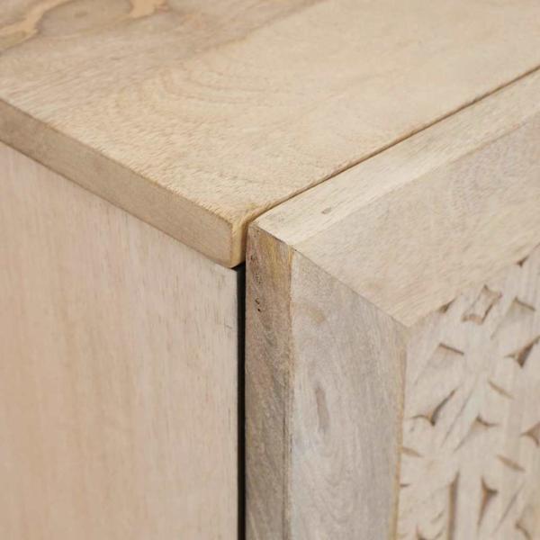 Badezimmer Schrank Weiß 38 x 33,5 x 160 cm Massives Mango Holz