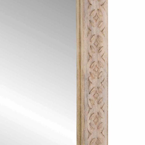 Spiegel mit Spiegel Weiß 57 x 70 x 3 cm massives Mangoholz
