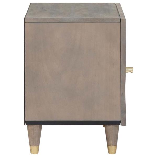 Nachttisch 2 pcs Grau 40 x 33 x 46 cm massives Mangoholz