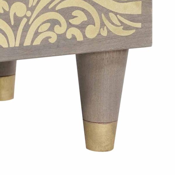 Nachttisch 2 pcs Grau 40 x 33 x 46 cm massives Mangoholz