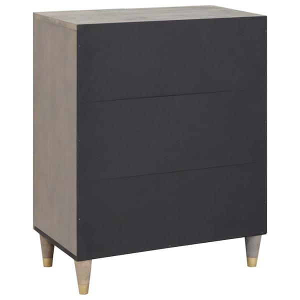 Sideboard Grau und Gold 60 x 33.5 x 75 cm Massivholz Mango