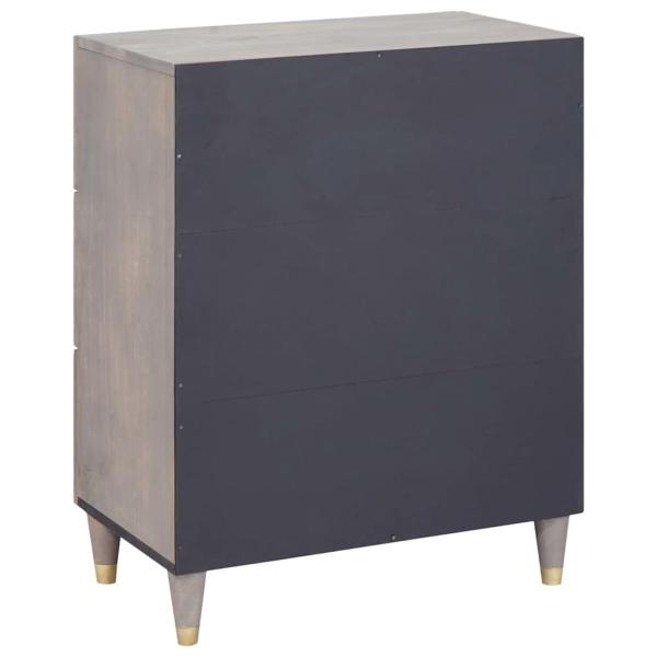 Sideboard Grau und Gold 60 x 33.5 x 75 cm Massivholz Mango