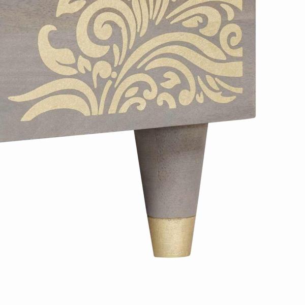 Couchtisch Grau 80 x 50 x 40 cm massives Mangoholz