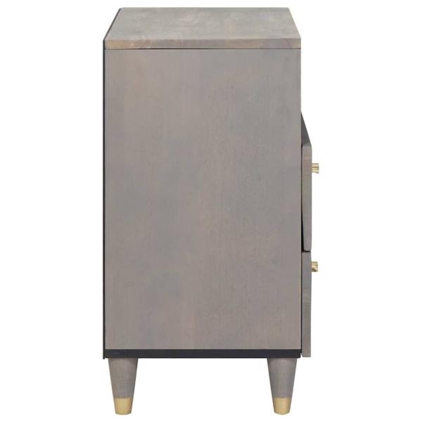 Nachttisch Grau 50 x 33 x 62 cm massives Mangoholz