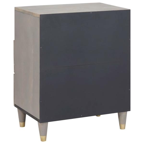 Nachttisch Grau 50 x 33 x 62 cm massives Mangoholz