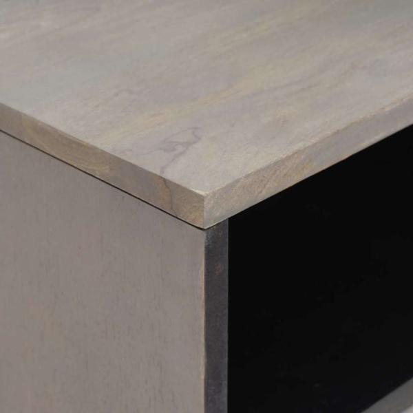 Nachttisch Grau 50 x 33 x 62 cm massives Mangoholz