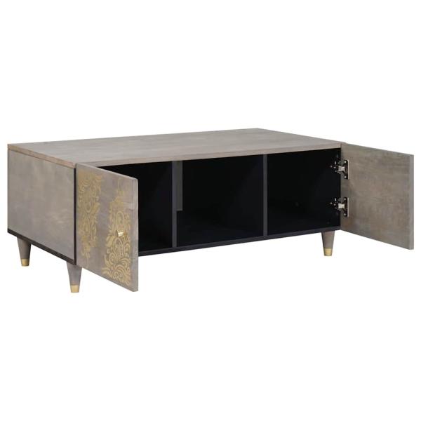Couchtisch Grau 100 x 54 x 40 cm massives Mangoholz