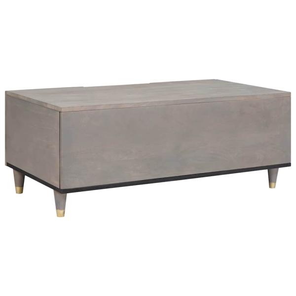 Couchtisch Grau 100 x 54 x 40 cm massives Mangoholz
