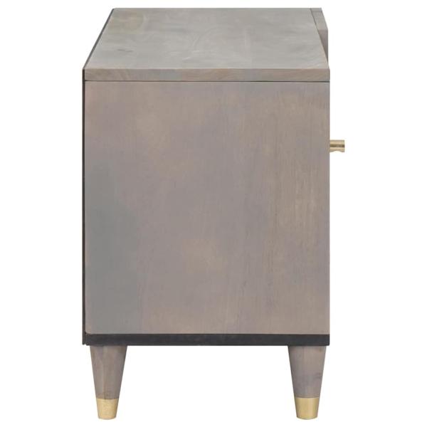 ARDEBO.de - TV-Schränk Grau und Gold 80 x 31,5 x 46 cm Massivholz Mango