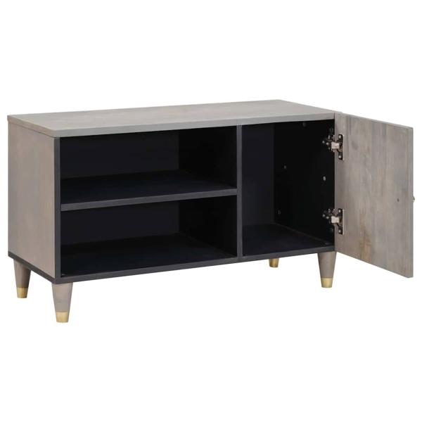 TV-Schränk Grau und Gold 80 x 31,5 x 46 cm Massivholz Mango