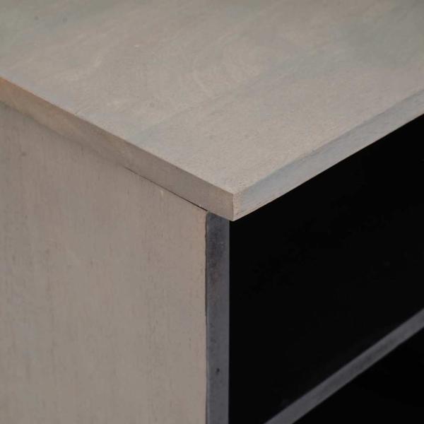 TV-Schränk Grau und Gold 100 x 33.5 x 46 cm Massivholz Mango