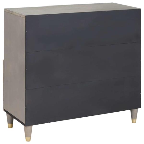 Sideboard Grau und Gold 80 x 33.5 x 75 cm Massivholz Mango