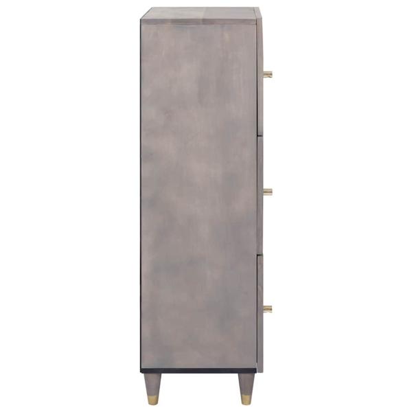 Hochboard Grau und Gold 40 x 33,5 x 110 cm Massivholz Mango
