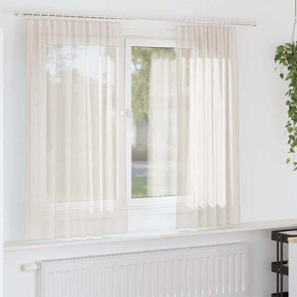 ARDEBO.de - Voile Vorhänge mit Stangentaschen 2 Stk. Creme