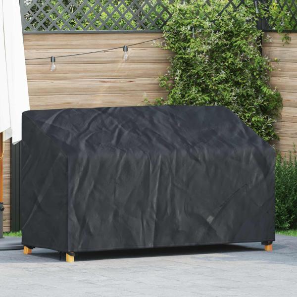 ARDEBO.de - Abdeckung für Gartenbank Schwarz 165 x 70 x 65 / 94 cm 420D Stoff