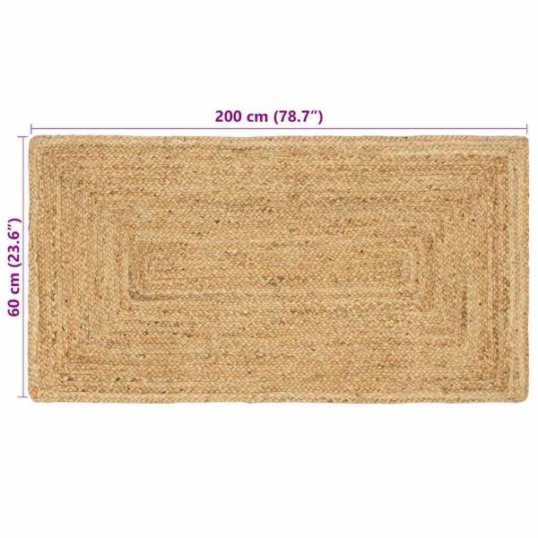 Teppich Beige 60 x 200 cm Jute