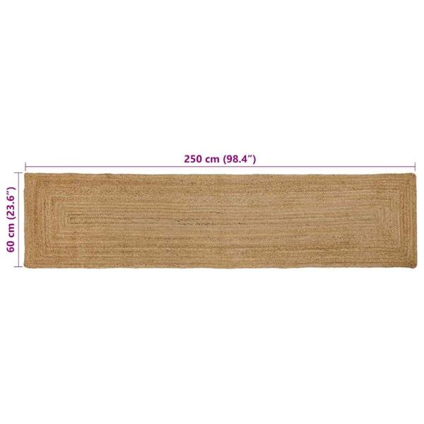 Teppich Beige 60 x 250 cm Jute